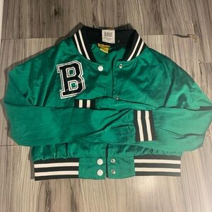 Daisy Black and Green Varsity Letter B Jacket